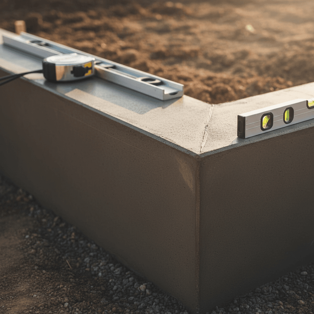 Foundation work with professional finishing details