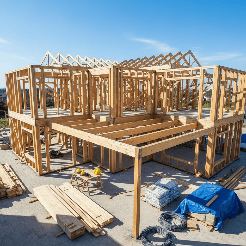 Custom luxury home under construction